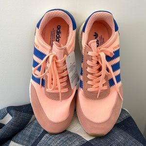 Adidas Iniki. Pink and blue color way. New without box. 7.5W